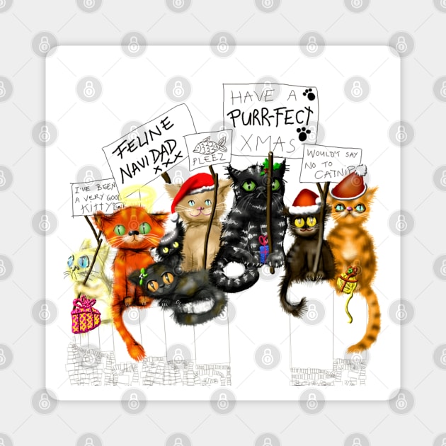 Christmas Cats Magnet by cheriedirksen