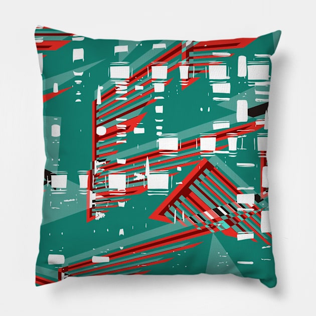 Woman Faded Sport Geometric Fashion Print cópia Pillow by MichelMM