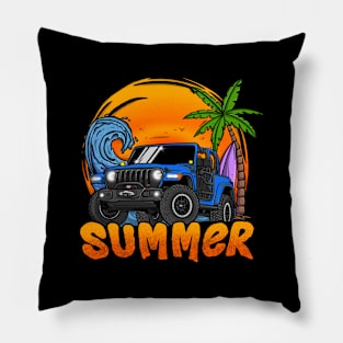 Jeep Wrangler Summer Holiday - Blue Pillow