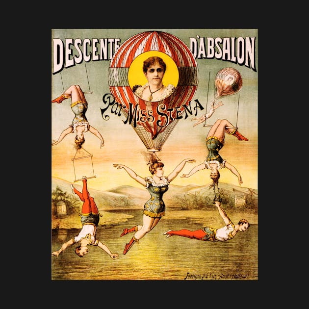 DESCENTE D' ABSALON Par Miss Siena Circus Acrobatic Advert Poster. by vintageposters