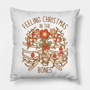 Skeletal Splendor: Feeling Christmas in the Bones Pillow