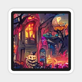 SURREAL HALLOWEEN STREET SCENE Magnet