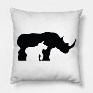 Black and White Rhino Pillow