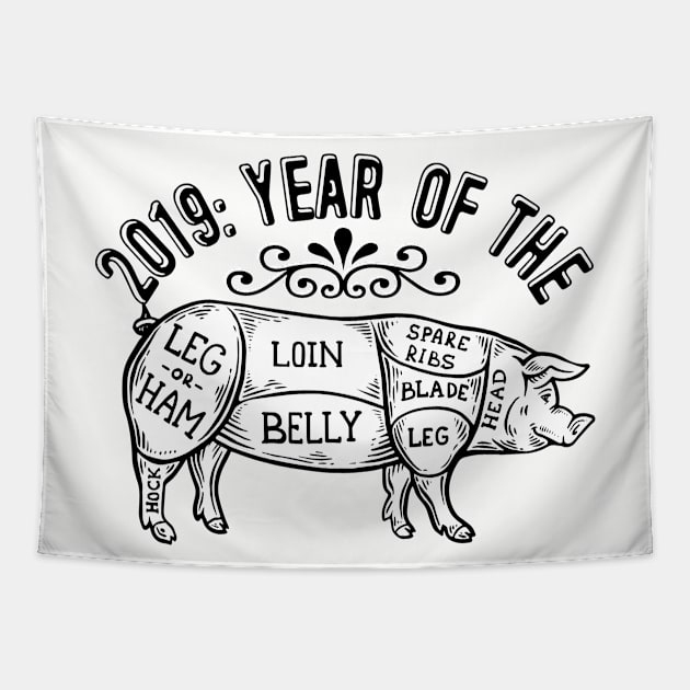 2019 Year of the Pig Tapestry by PopCultureShirts