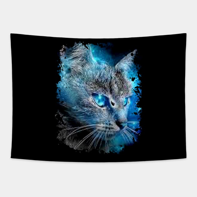 Blue Cat Tapestry by BambooBox