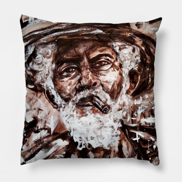 Cigar man Pillow by amoxes