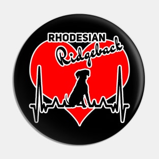 Rhodesiean Ridgeback black Heartbeat Ridgebackfan Pin