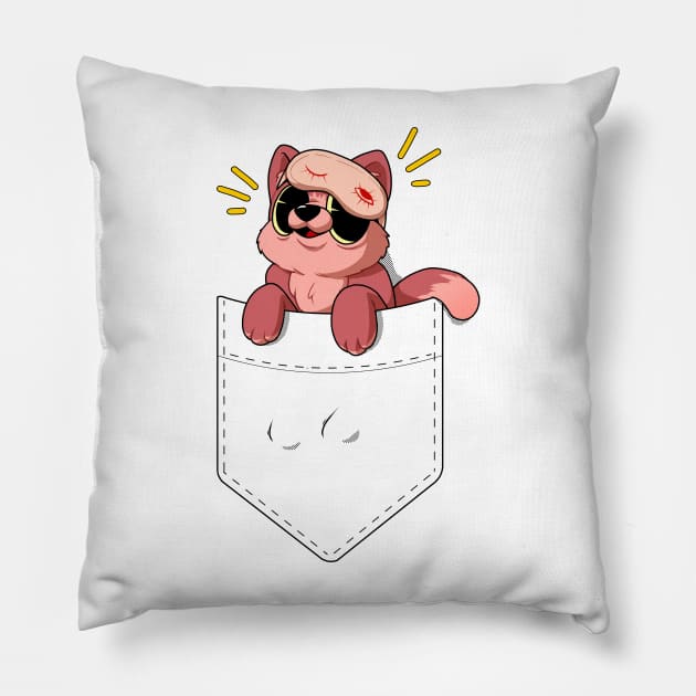 Pocket kitty Pillow by PO's