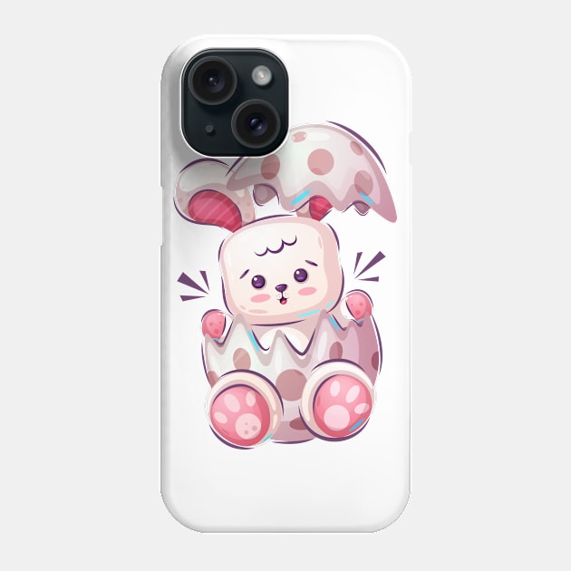 Cute Rabbit In An Egg Phone Case by P-ashion Tee