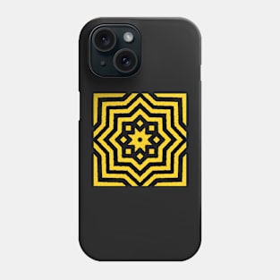HIGHLY Visible Yellow and Black Line Kaleidoscope pattern (Seamless) 16 Phone Case