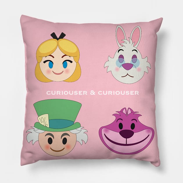 curiouser and curiouser Pillow by BeckyDesigns