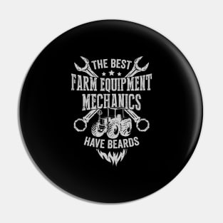 Bearded Farm Equipment Mechanic Gift Pin