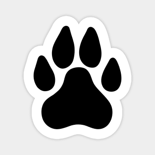 Dog paw print BLACK Magnet