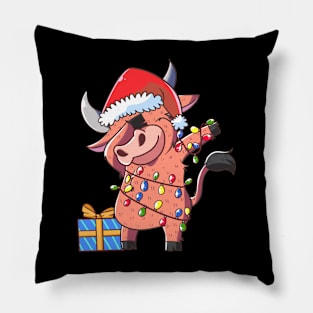 Dabbing Ox Christmas Pillow