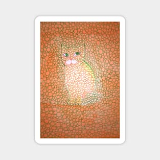 Abstract orange cat. Magnet