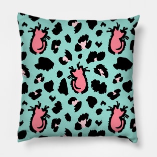 Exotic Leopard Print Bengal Cat - Pink Pillow