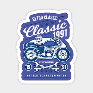 Retro Classic Motorcycle 1991 Magnet