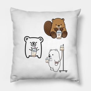 Boba Tea Sticker Set 4 Pillow