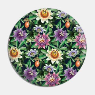 Multicolor Passion Flowers Pin