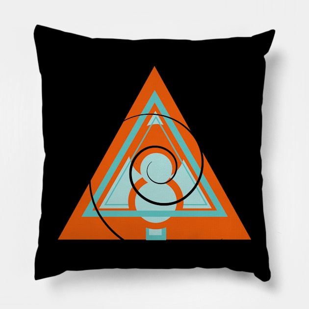 Orange Triangle geometric abstract Pillow by carolsalazar