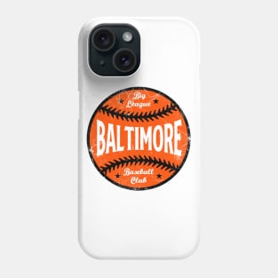 Baltimore Retro Big League Baseball - White Phone Case