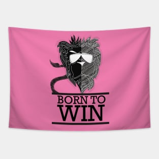 Born to win lion art Tapestry