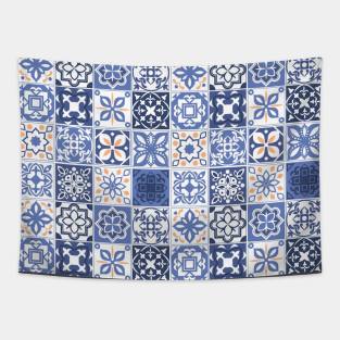 Azulejo style Pattern Tapestry