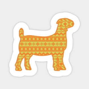 Show Goat with Orange & Green Southwest Aztec Pattern Magnet