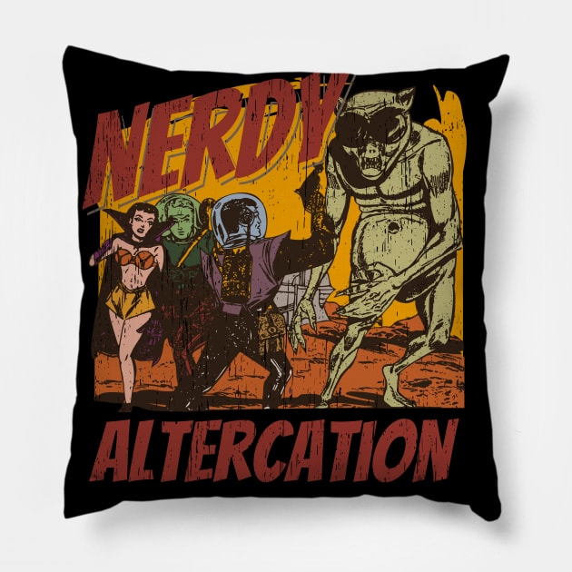 Nerdy altercation distressed worn out Pillow by SpaceWiz95