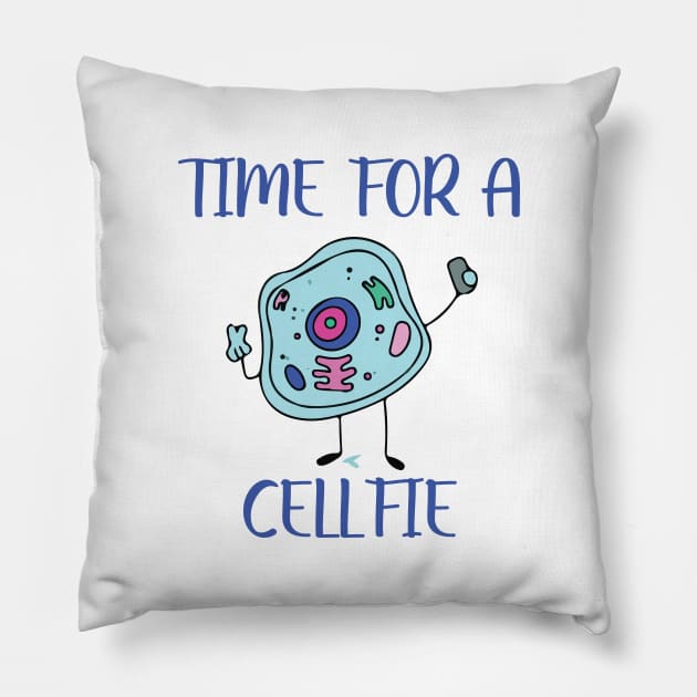 Time for a cellfie funny Pillow by Science Puns