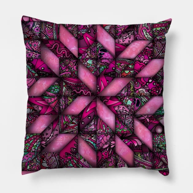 Pink Quilt Pillow by Zodiart