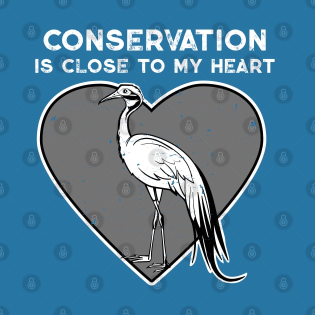 Blue Crane Conservation Heart by Peppermint Narwhal