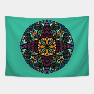 Geometric mandala design with swirls and twirls Tapestry