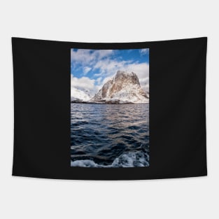 The Frosted Mountains of Lofoten Tapestry