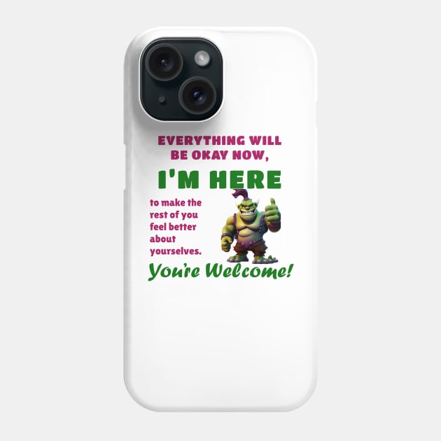 Funny Sayings Better Yourselves Graphic Humor Original Artwork Silly Gift Ideas Phone Case by Headslap Notions