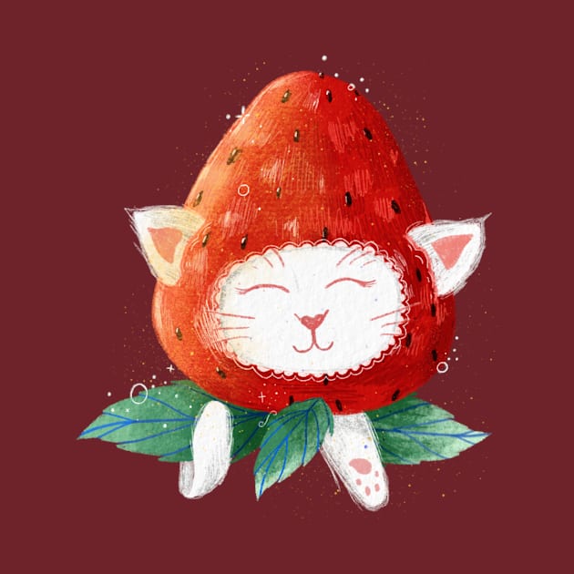 The Strawberry cat by chezcleophee