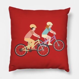 Kids riding bicycles Pillow