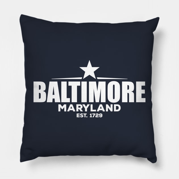 Baltimore Maryland Pillow by LocationTees