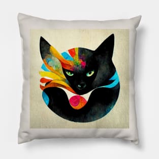 Abstract Cat Pillow