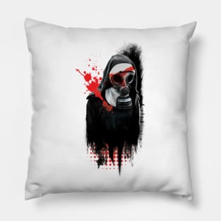 Dark Gas Mask Nun Pillow