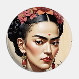 Frida's Eastern Elegance: Eastern-Inspired Portrait Pin