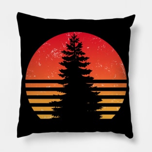 sunset pinetree Pillow