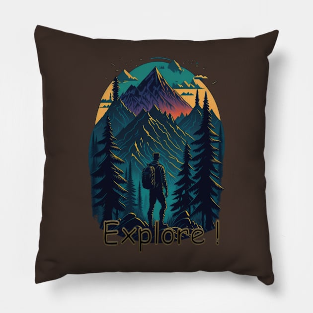 EXPLORE! Pillow by HTA DESIGNS