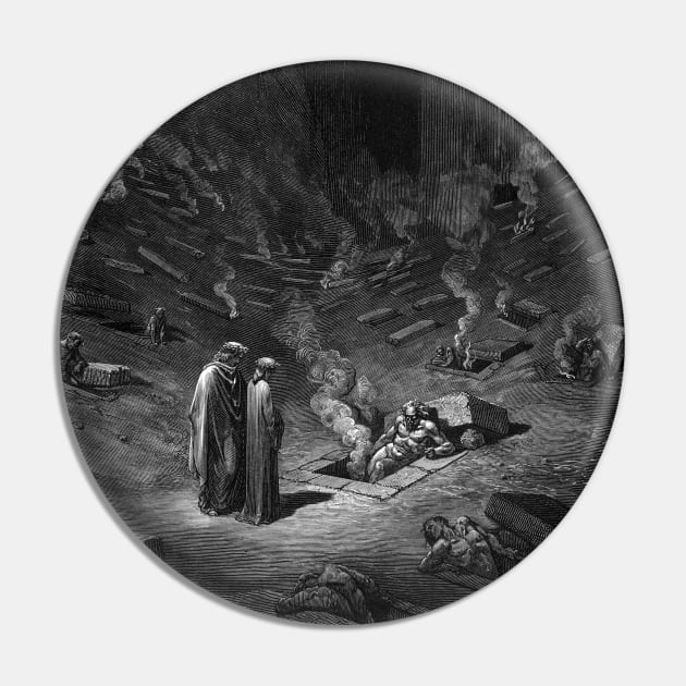 High Resolution Gustave Doré Illustration Arch-Heretic Farinata Pin by tiokvadrat