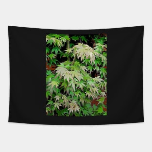 Green leaves with red edge Tapestry