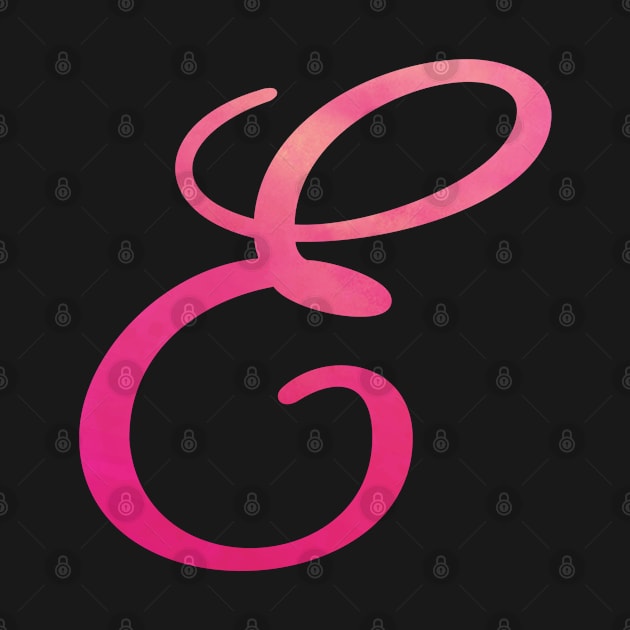 Letter E Monogram, Pink Color Personalized Design by Star58