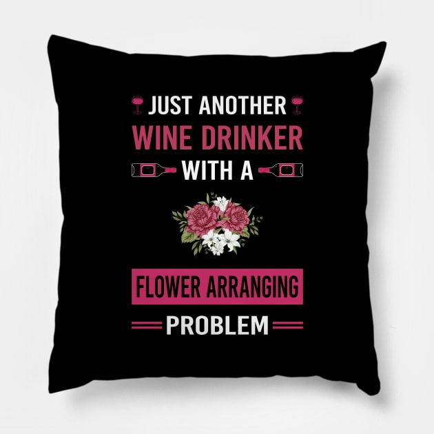 Wine Drinker Flower Arranging Arrangement Floral Design Pillow by Good Day