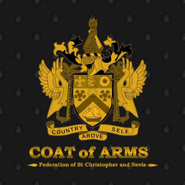 St Kitts and Nevis Coat of Arms Gold by IslandConcepts