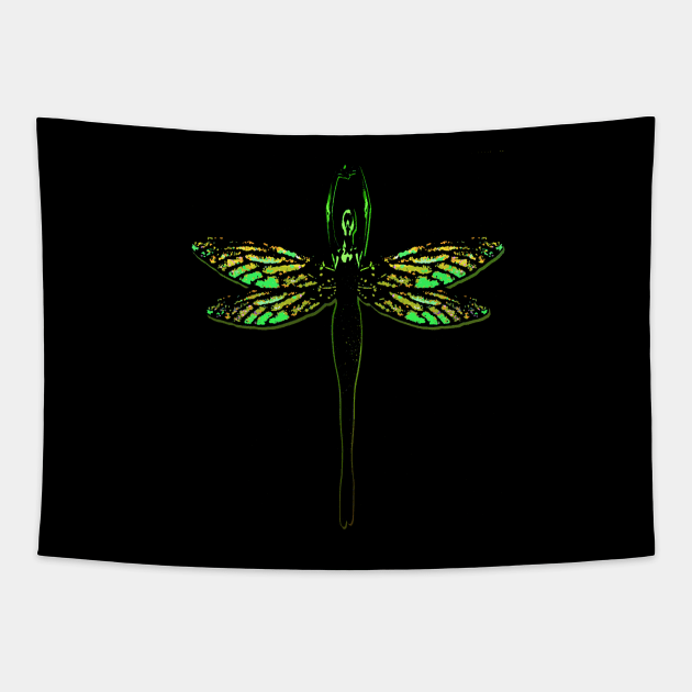 Lady Dragonfly Tapestry by bronzarino