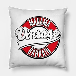 Manama Bahrain Vintage logo Pillow